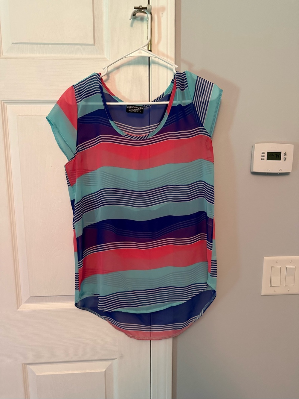 Papermoon striped sheet shirt, size small, EUC.